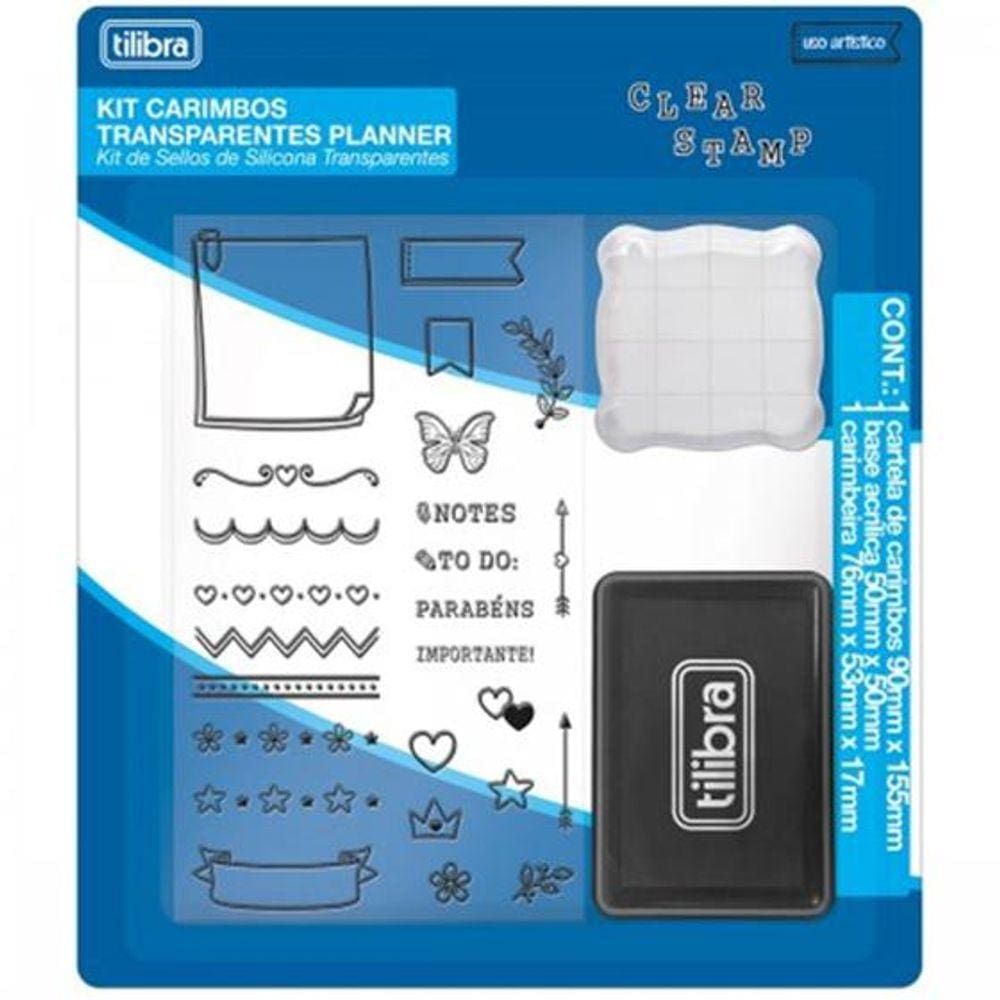 Kit Carimbos Transparentes de Silicone Planner Tilibra