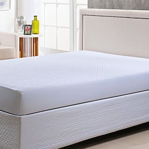 Protetor de Colchão Impermeável Casal Padrão Matelado Com Elástico Atacama Branco