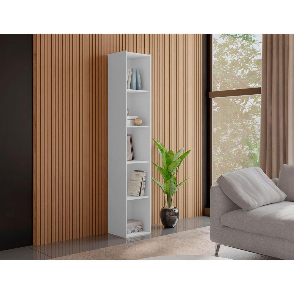Estante Para Livros Janaina com 4 Prateleiras Branco - AJL Móveis