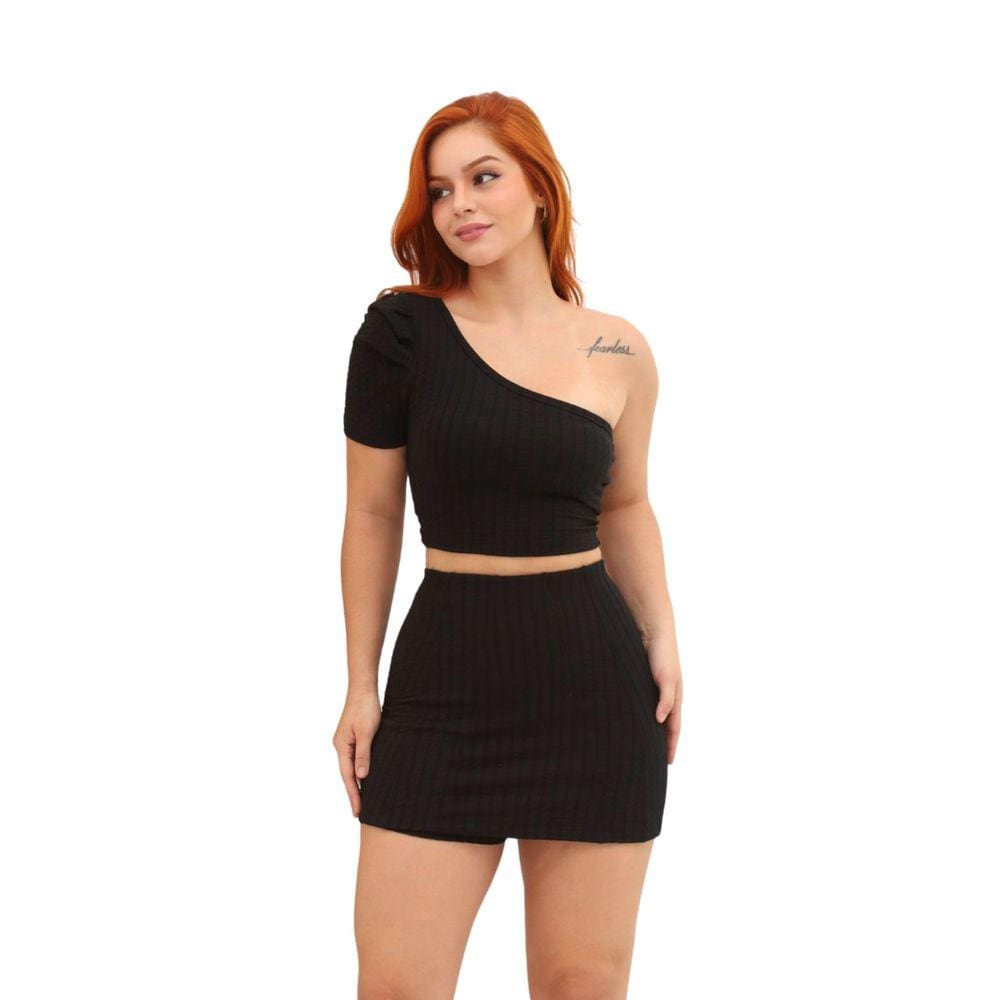 Conjunto Feminino Mula Manca Com Bojo e Short Saia