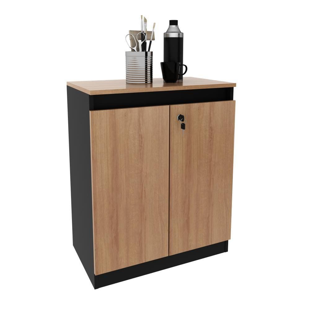 Armário para Escritório 2 Portas com Chave Tecnomobili Amêndoa/Preto - ME4149