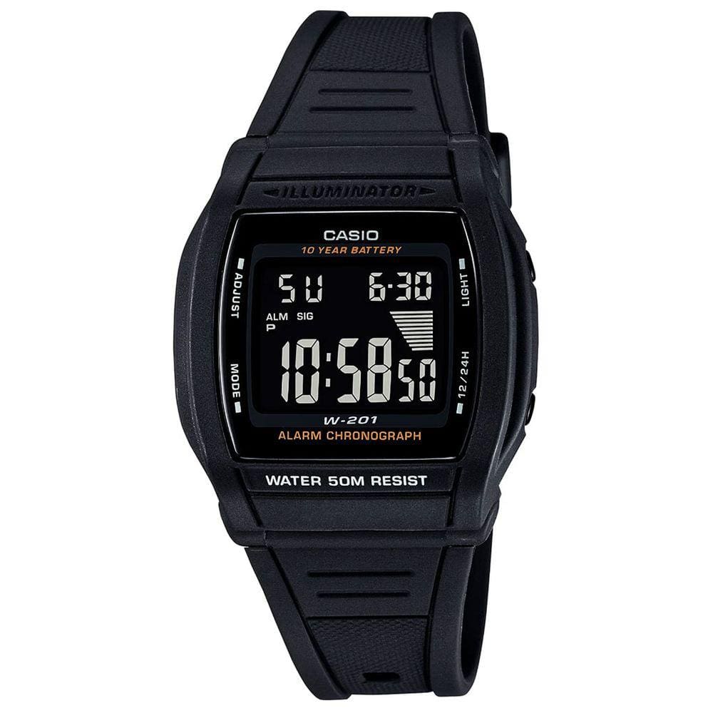 Relógio Casio Masculino Digital  Standard W-201-1bvdf Cinza