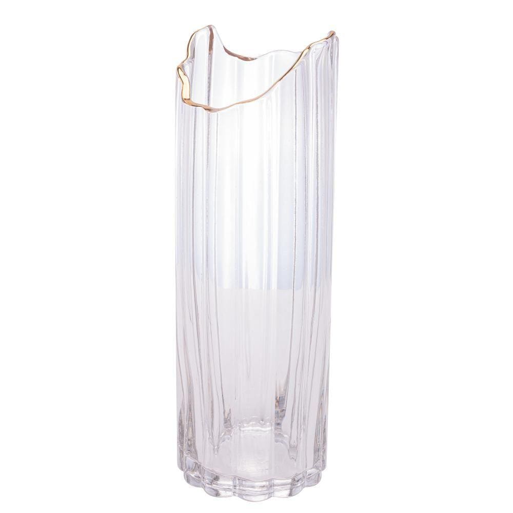 Vaso de Vidro com Borda Dourada 10cm x 30cm - Wolff