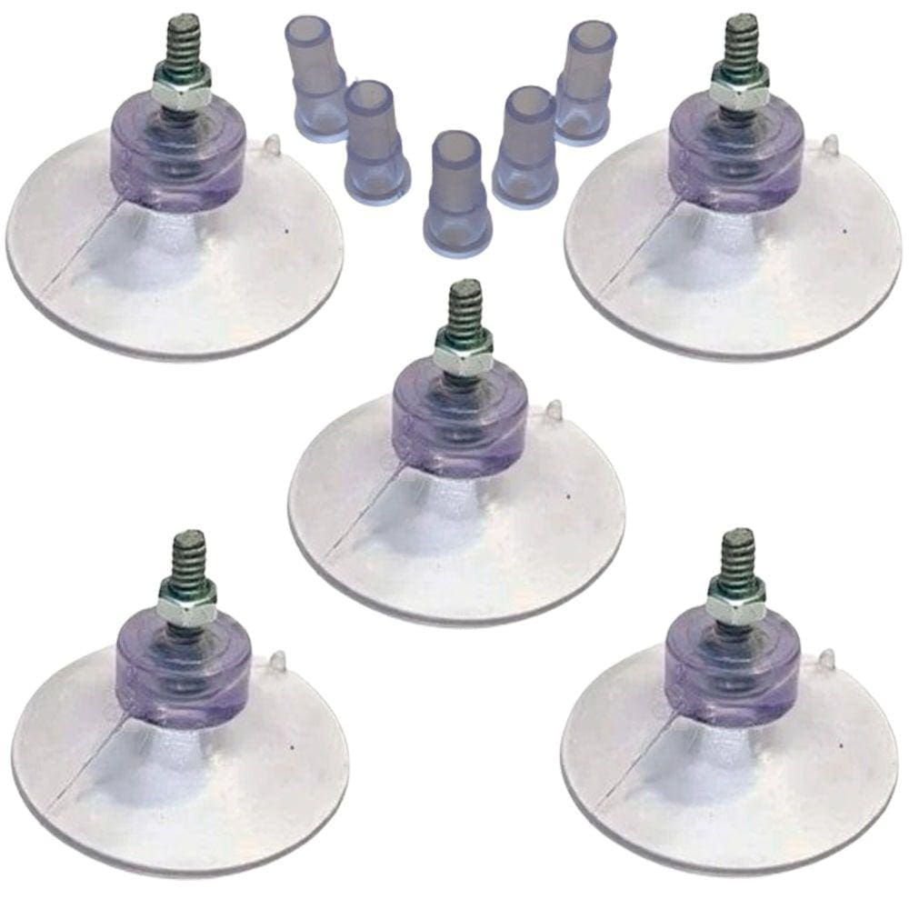 Kit 5 Ventosas de 40mm (4 cm) PVC C/Parafuso,Porca E Selante