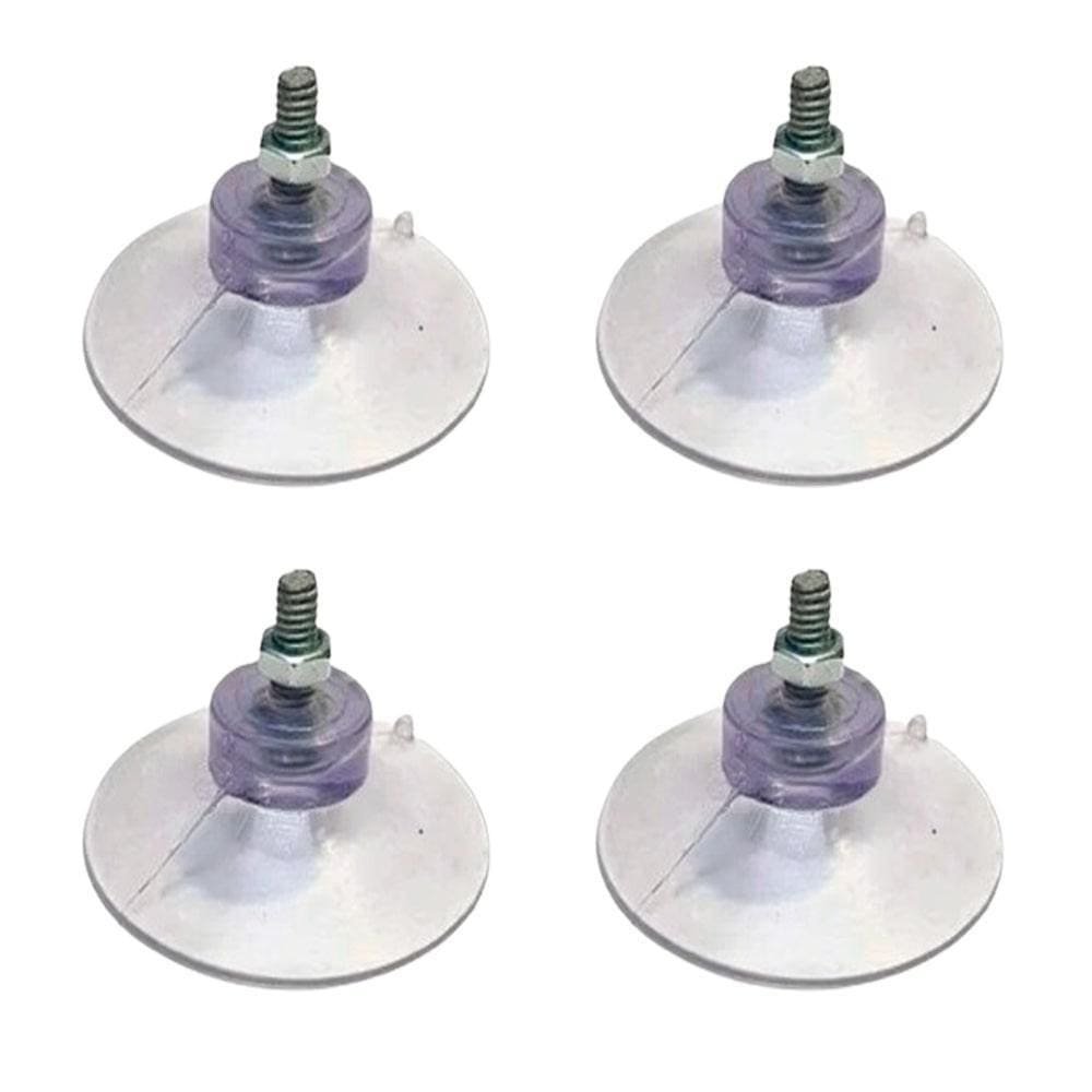 Kit 4 Ventosas De 40Mm 4 Cm Pvc Cristal C/Parafuso E Porca