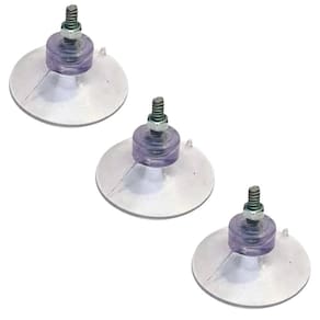Kit 3 Ventosas De 40Mm 4 Cm Pvc Cristal C/Parafuso E Porca