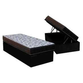 Cama Box Baú Solteiro: Colchão Espuma D33 Ortobom / EP ISO 100 Ultra Firme + Base CRC Courano Black(88x188)