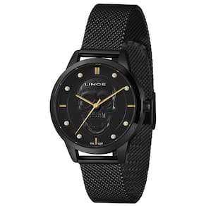 Relógio Lince Feminino Ref: Lrn4809l36 P1px Caveira Mesh Black