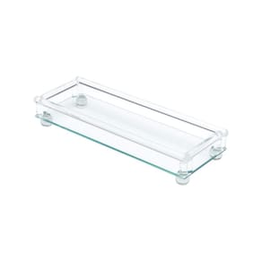 Bandeja Decorativa de Vidro com Pé Retangular 33cm x 12cm - Wolff