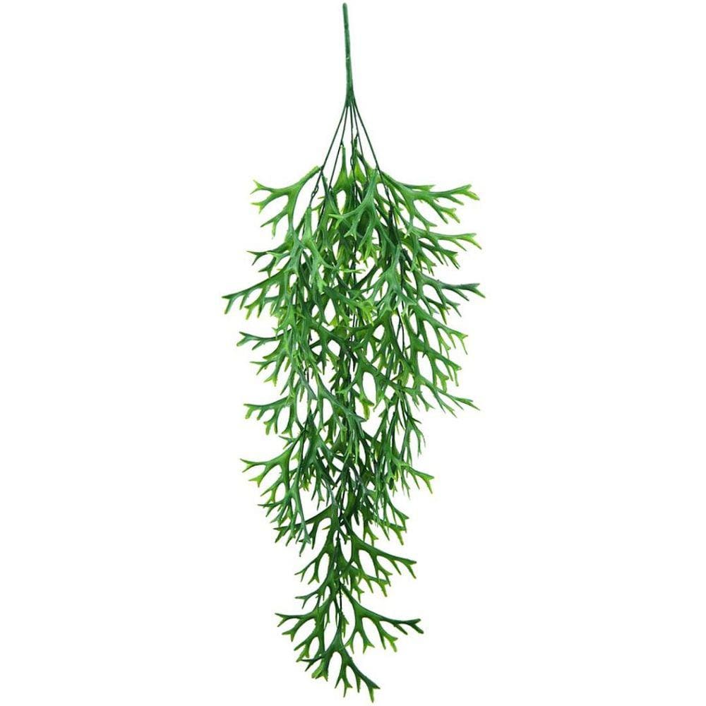 Planta Artificial Folhagem Pendente Chifre de Veado Verde 80cm - MC Flores