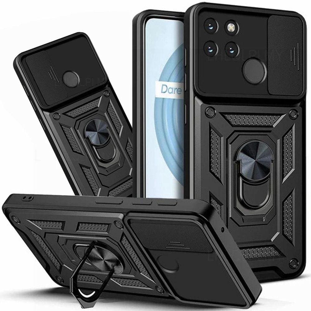 Capa Capinha Case para Realme C21Y - Protetora Resistente Anti Impacto Queda Armadura Militar Cor:Preto