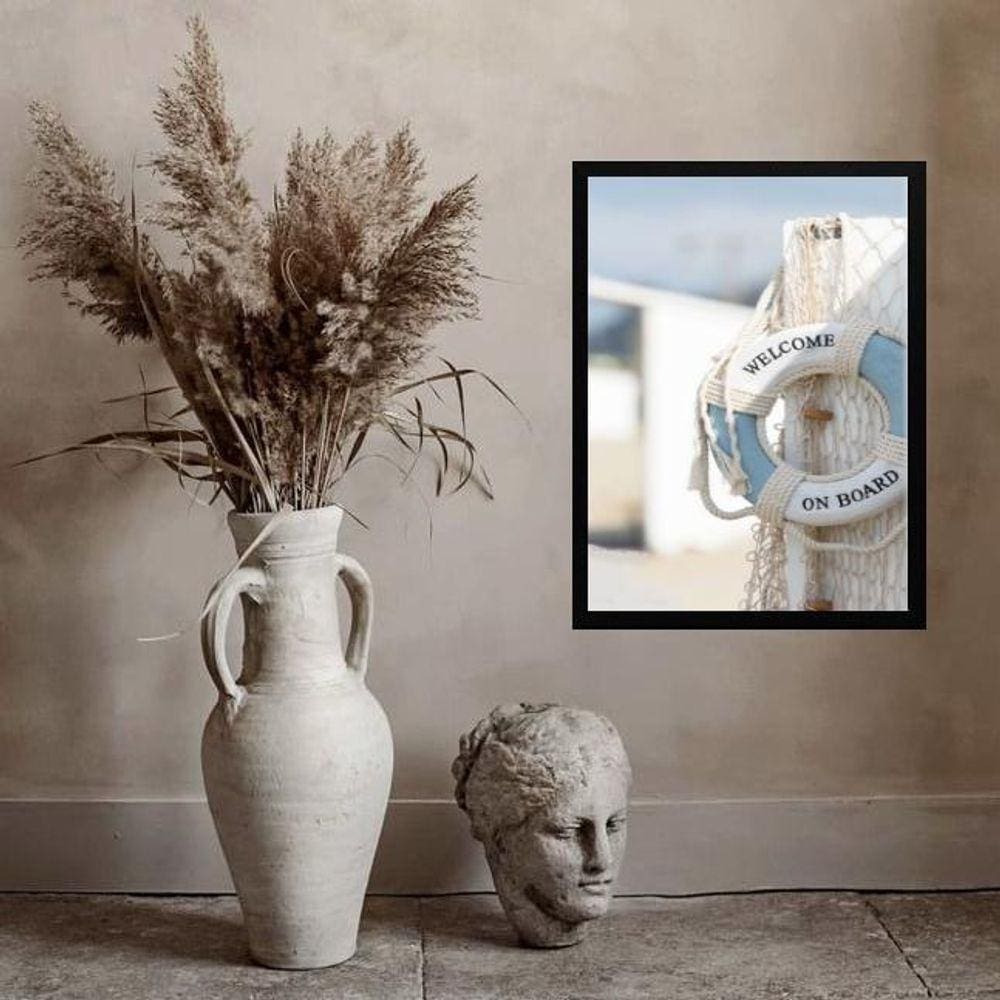 Quadro Casa De Praia - Welcome On Board 24X18Cm