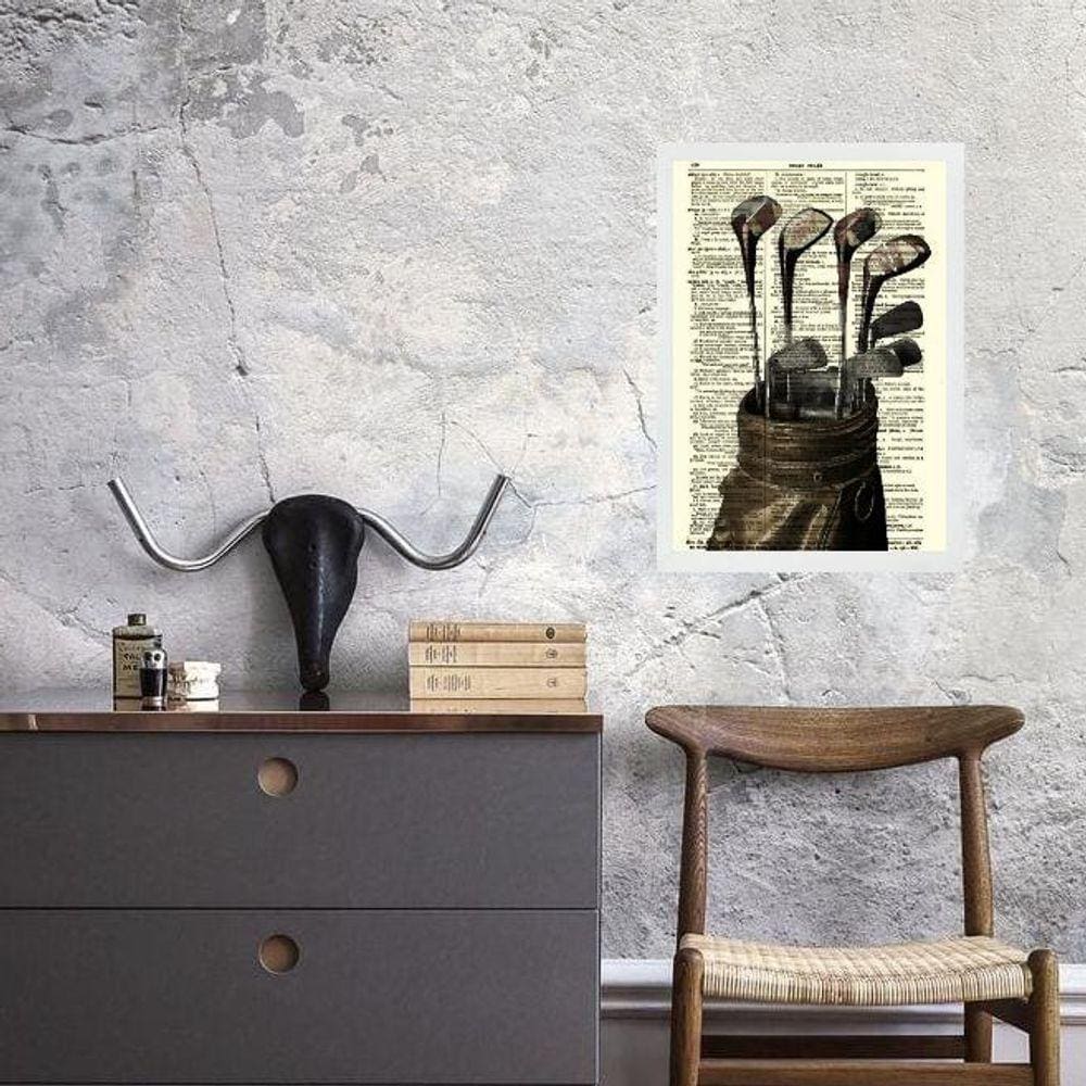Quadro Vintage Tacos De Golf 45X34Cm
