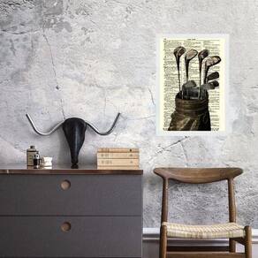 Quadro Vintage Tacos De Golf 45X34Cm