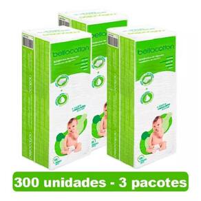 Algodão Bellacotton Quadrado Bebê Sem Perfume - 300 Unidades