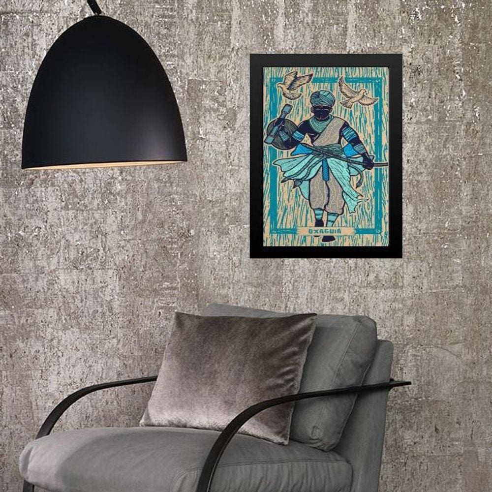 Quadro Decorativo Orixá Oxagiã 24X18Cm - Com Vidro