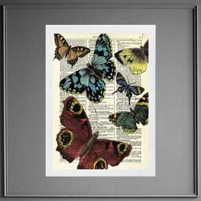 Quadro Vintage - Festa Das Borboletas 45X34Cm
