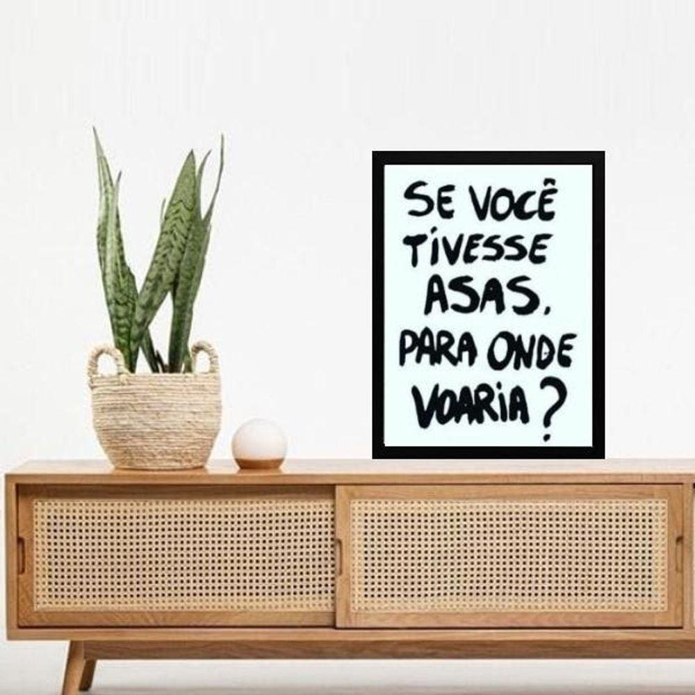 Quadro Reflexão - Se Você Tivesse Asas 24X18Cm - Com Vidro