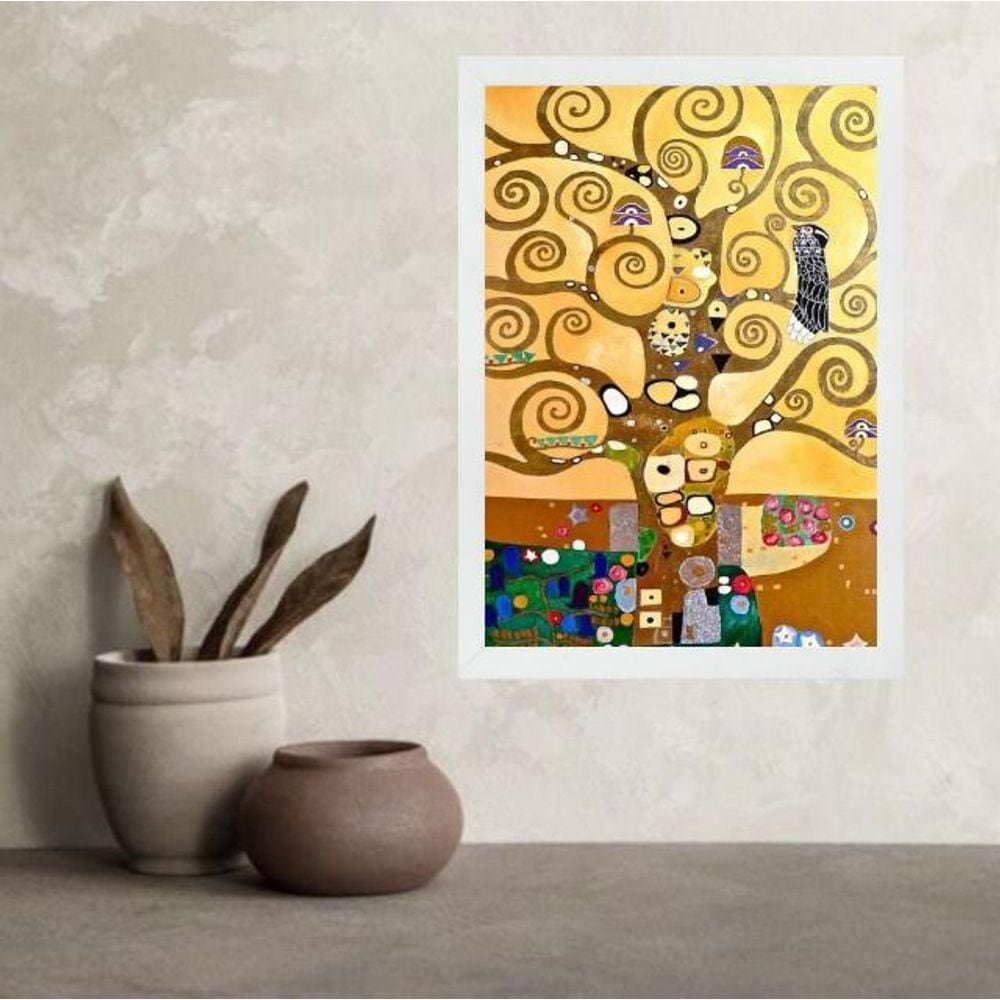 Quadro Árvore Klimt - Stoclet Frieze 33X24Cm - Com Vidro