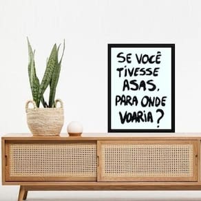 Quadro Reflexão - Se Você Tivesse Asas 24X18Cm - Com Vidro