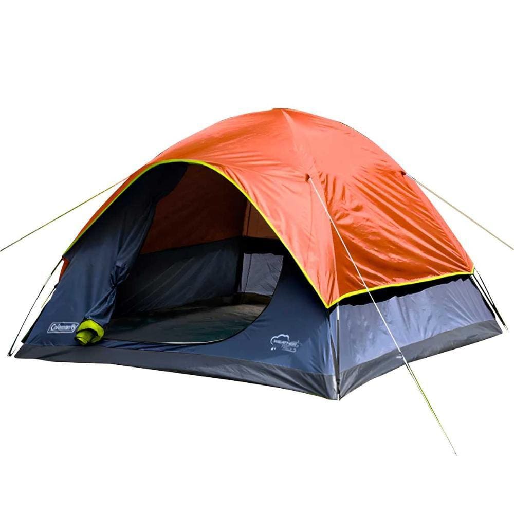 Barraca de Camping Grande 4 Pessoas Coleman Tulum Laranja e Azul