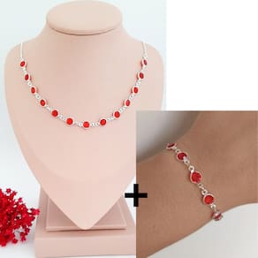 Kit Conjunto Colar Choker e Pulseira Pedras Cristal ponto de Luz Tiffany Cristais Folheado a Prata Acessórios Feminino