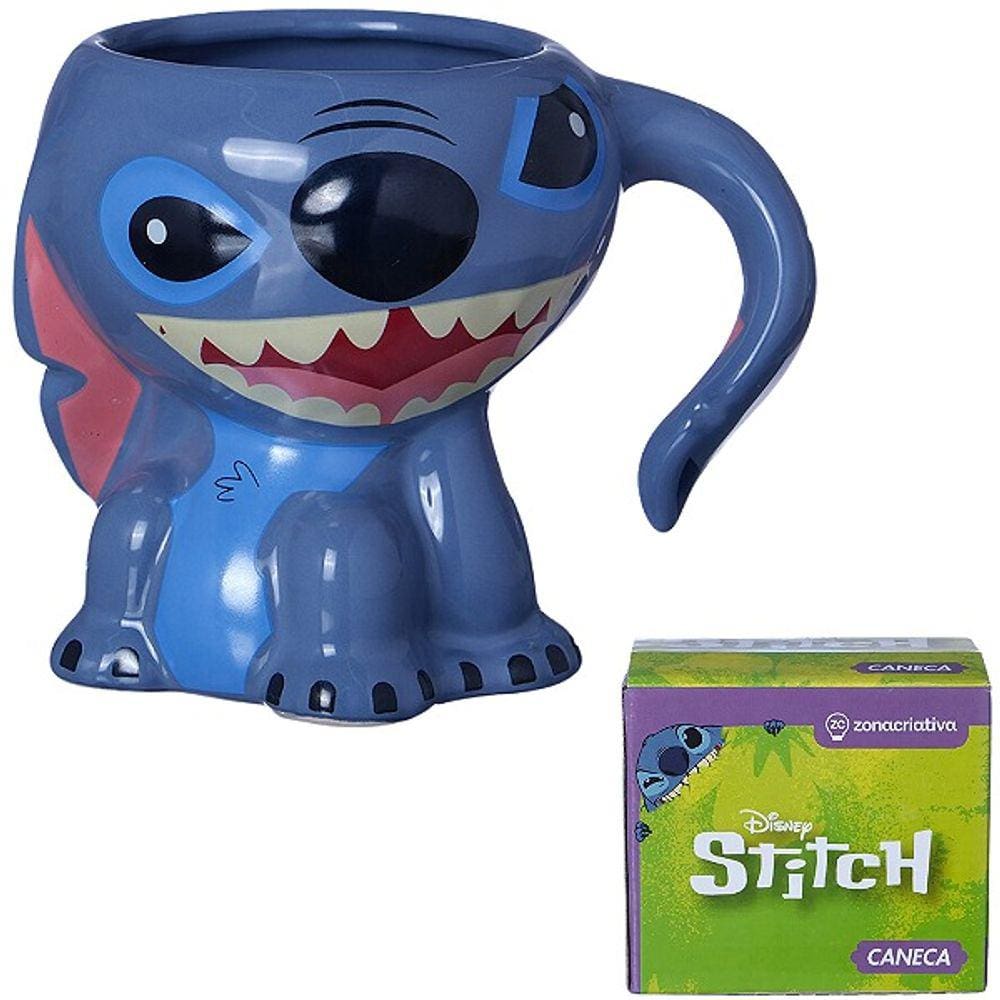 Caneca Formato 3D 250Ml Orelha De Alça Stitch