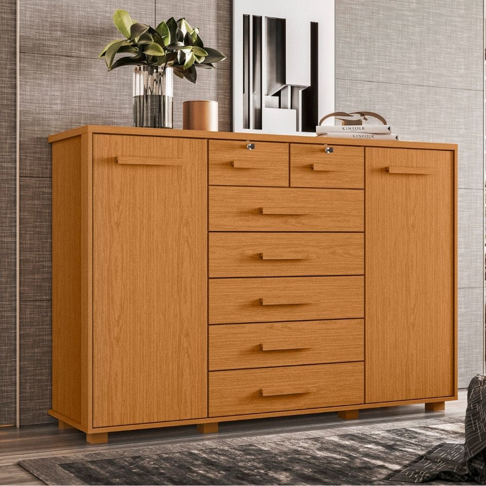 Cômoda 2 Portas 7 Gavetas Fontana Albatroz