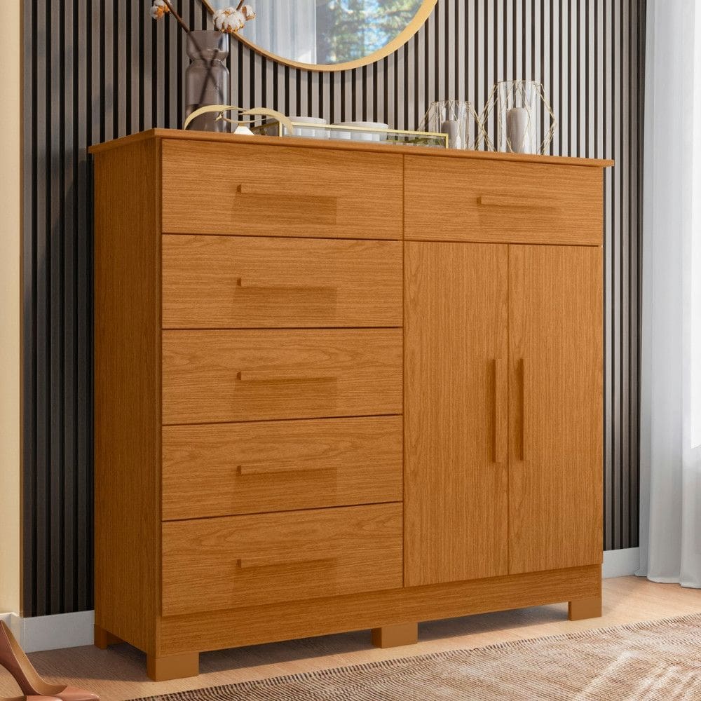 Cômoda 2 Portas 6 Gavetas Xangai Albatroz