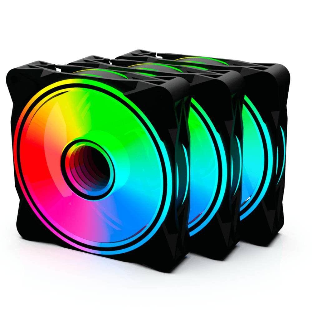 Kit com 3 Fans One Power Radiant X3 ARGB 120mm com Controlador Preto - X3 - FN-701