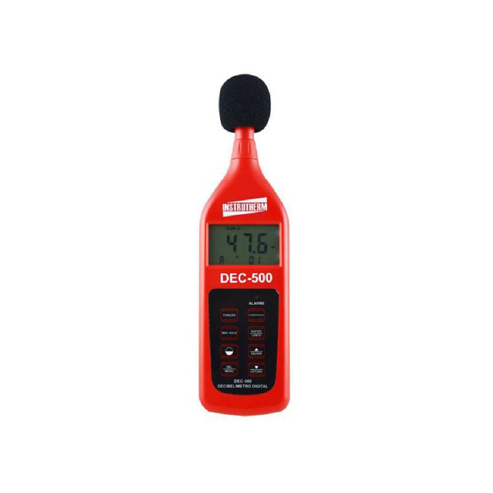 Sonômetro Digital Faixa 30 A 130Db Ponderação Fast Slow Leq Dec-500 Portátil Instrutherm Maleta Protetor Certificado