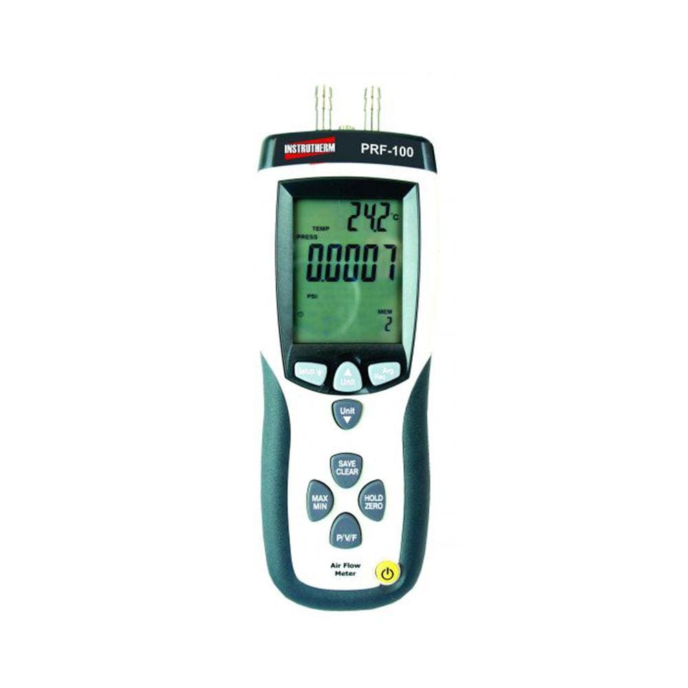 Medidor Pressão Digital Vazão Temperatura Velocidade Manômetro Usb Ar Tubo Pitot Prf-100 Portátil Maleta Com Certificado