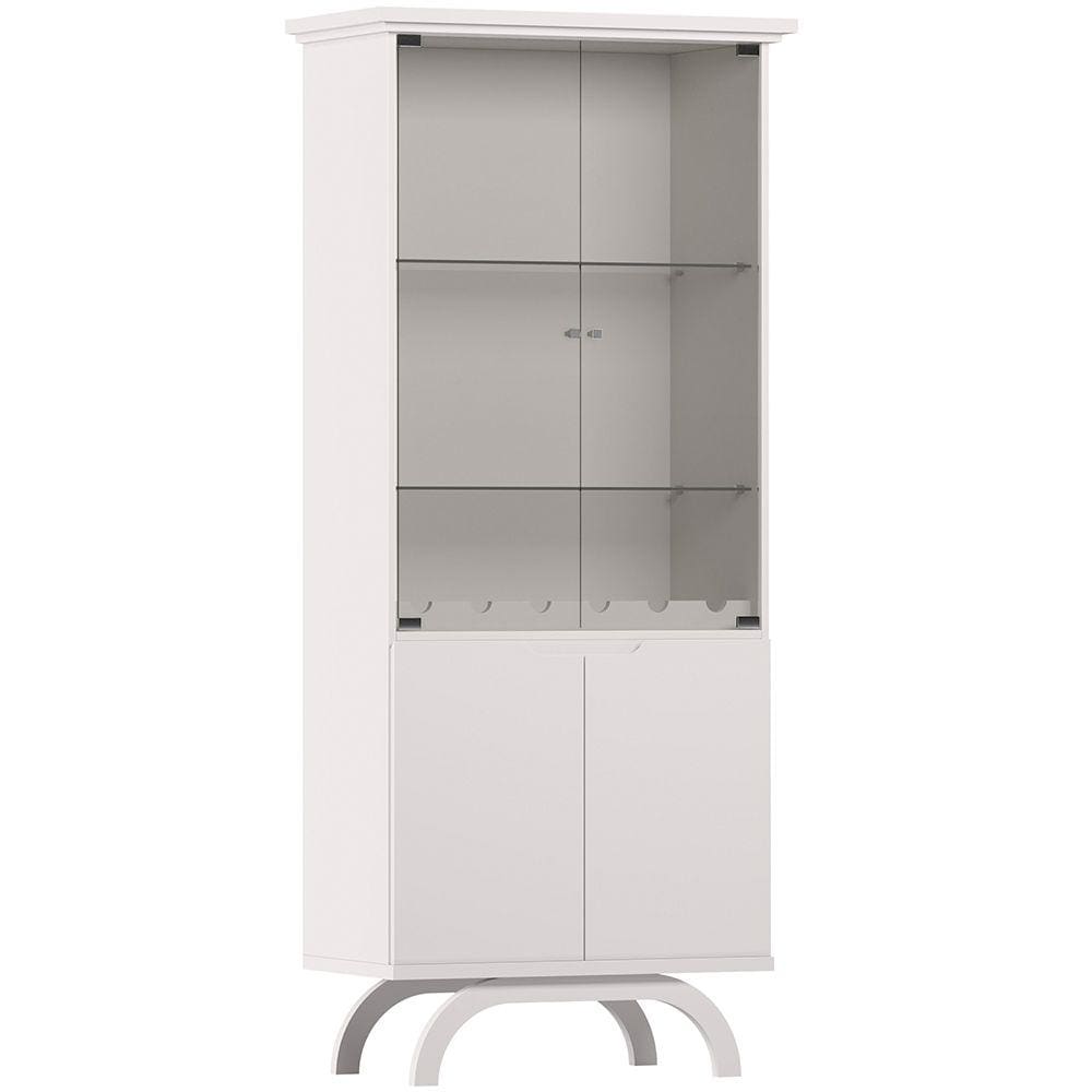 Cristaleira Para Sala de Jantar Bar Adega 4 Portas Vicky N01 Off White - Lyam Decor