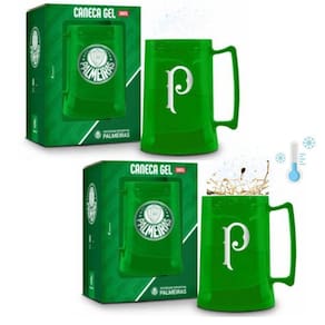 Kit 2 Canecas Copo Verde Gel 300Ml Térmica Chopp Cerveja