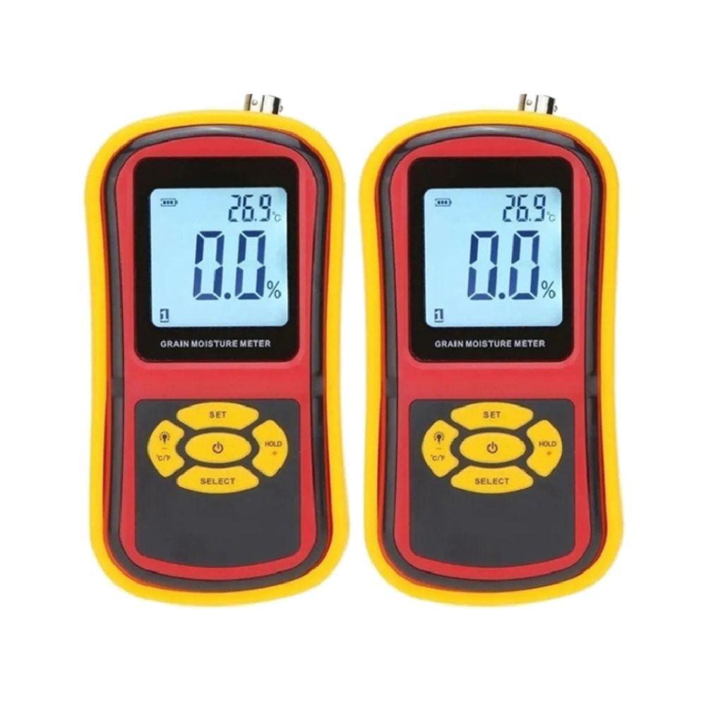 Kit 2 Medidor Umidade Digital Grãos Cereais Temperatura -10° A 60°C Luz Fundo Alarme Hold Mug-650 Portátil Instrutherm