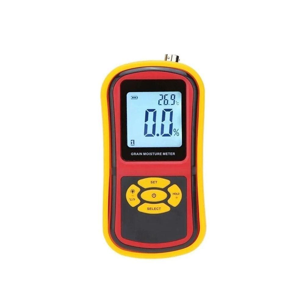 Medidor Umidade Digital Grãos Cereais Temperatura -10° A 60°C Luz Fundo Alarme Hold Mug-650 Portátil Com Certificado