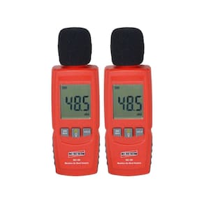 Kit 2 Decibelímetro Digital Sonoro 30 A 130db Máx Mín Hold Microfone Alarme Dec-350 Portátil Instrutherm Protetor Vento