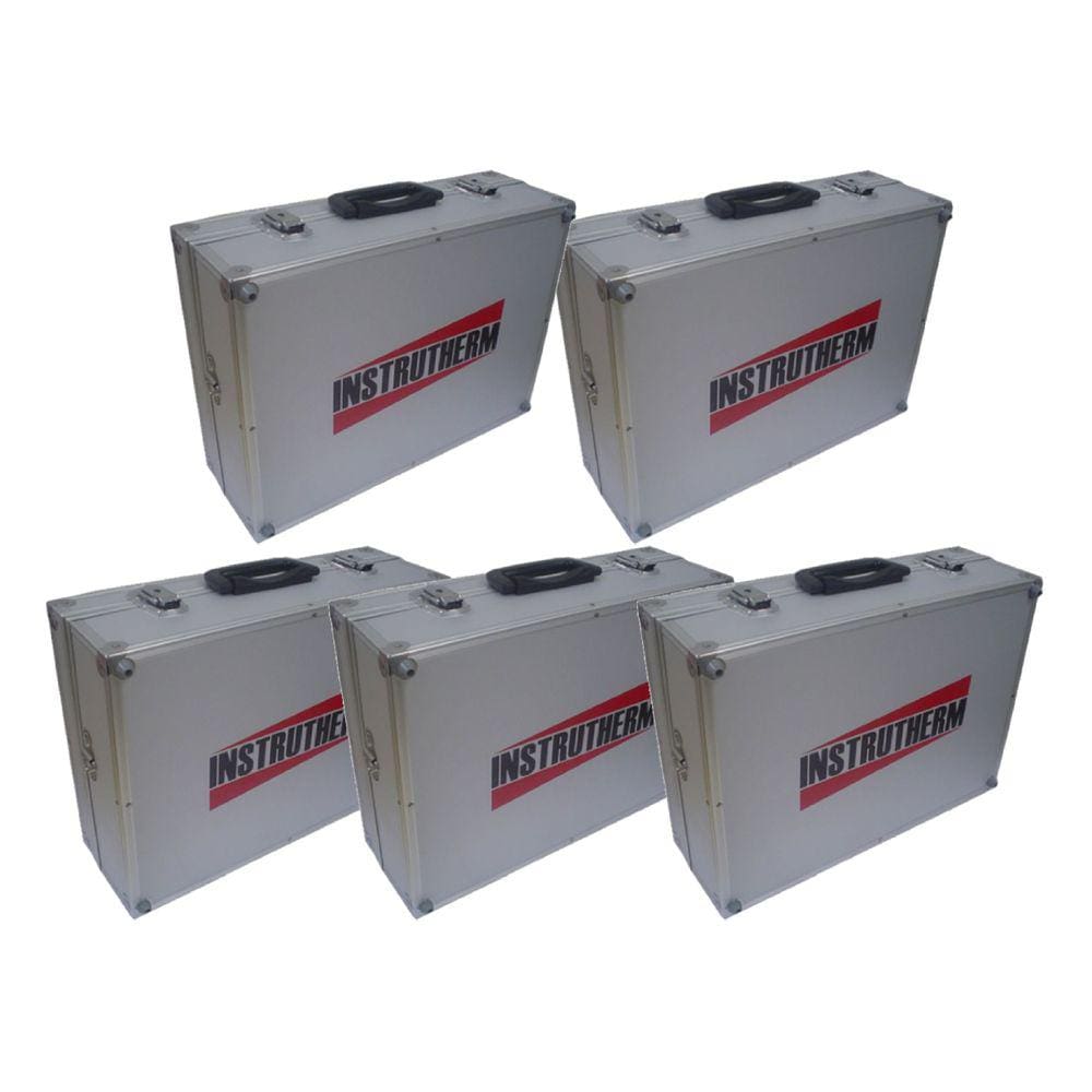 Kit 5 Maleta Transporte Alumínio Divisórias 34x24x15cm Chave Ferramentas Pesca Acessórios Ma-810 Portátil Instrutherm
