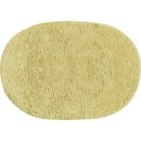 Tapete De Banheiro Algodão Oval Vizapi Dahr Vz105Pp 40X60Cm Verde Lima