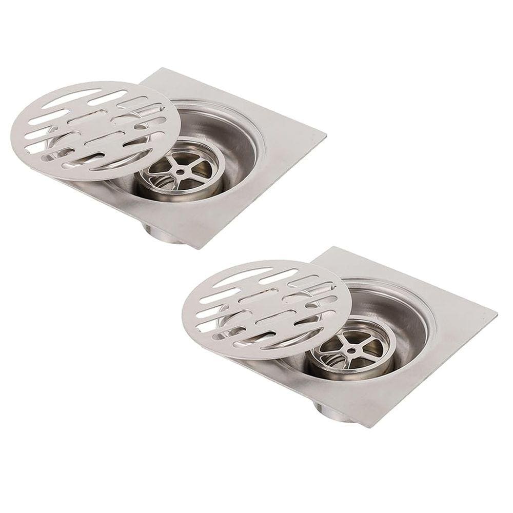 Ralo Inox 10x10 Banheiro Lavabo Kit 2 unidades Anti Inseto Anti Odor Higienico Resistente Seguro