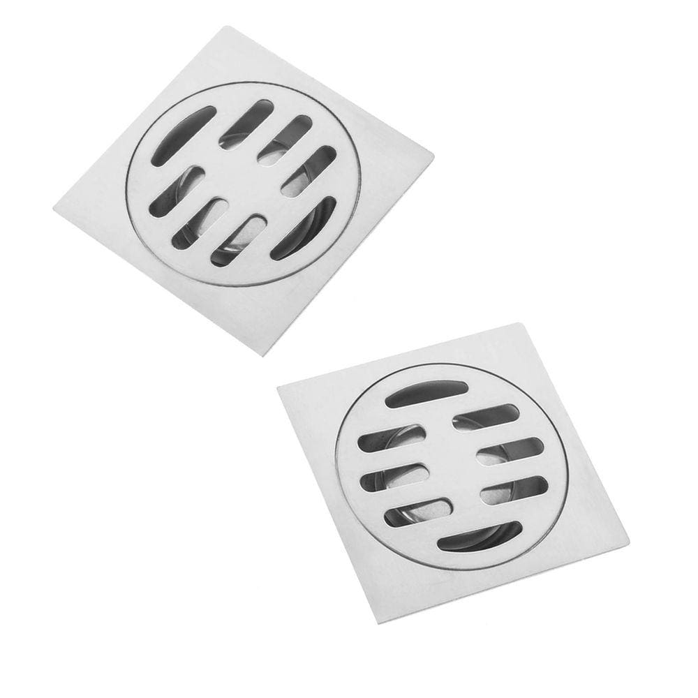 Ralo 10x10 Inox Kit 2 Unidades Banheiro Lavabo Anti Inseto Anti Odor Resistente Seguro Higienico
