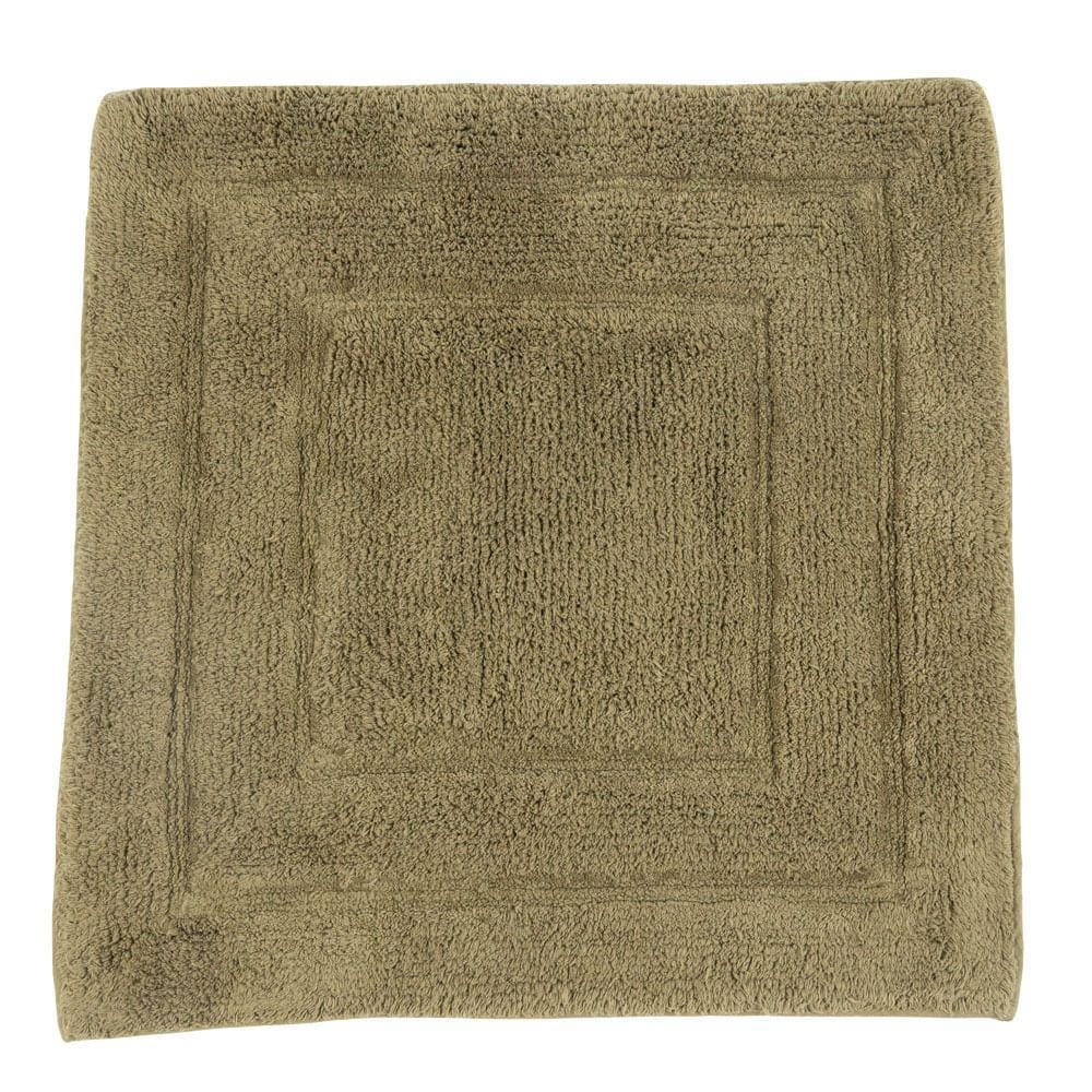 Tapete De Banheiro Algodão Quadrado Vizapi Assam 60X60Cm Verde Oliva