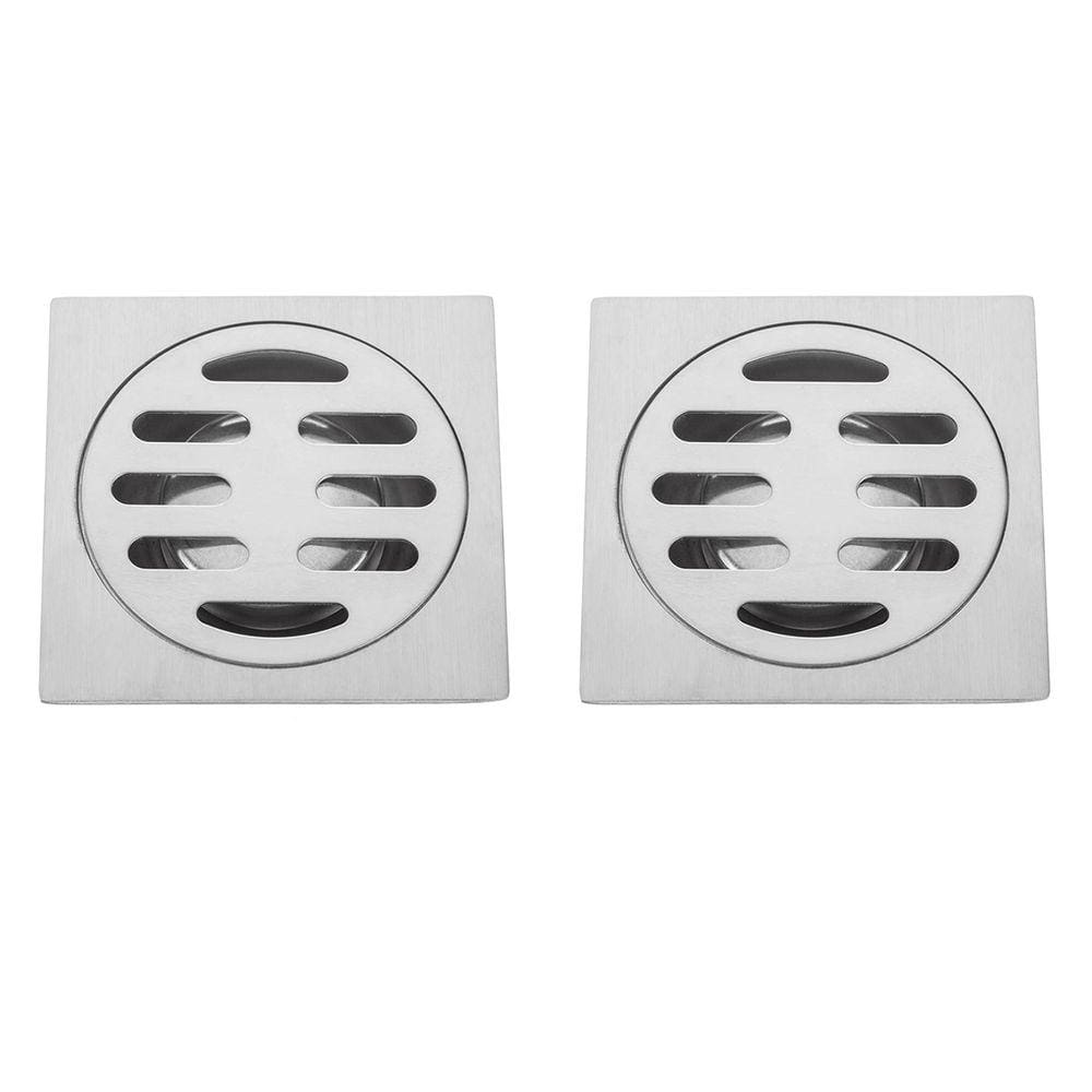 Ralo Inox 10x10 Kit 2 unidades Anti Odor Anti Inseto Lavabo Banheiro Resistente Grande Escoamento