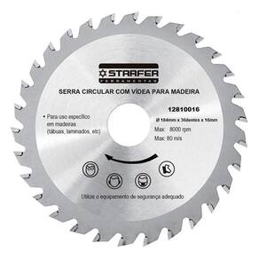 Serra Circular Com Vídea Para Madeira 7.1/4 X 36 Dentes