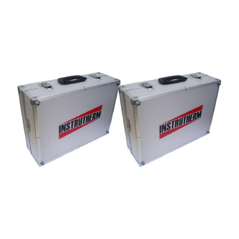 Kit 2 Maleta Transporte Alumínio Divisórias Chave Ferramentas Pesca Acessórios Manicure Ma-800 Portátil Instrutherm