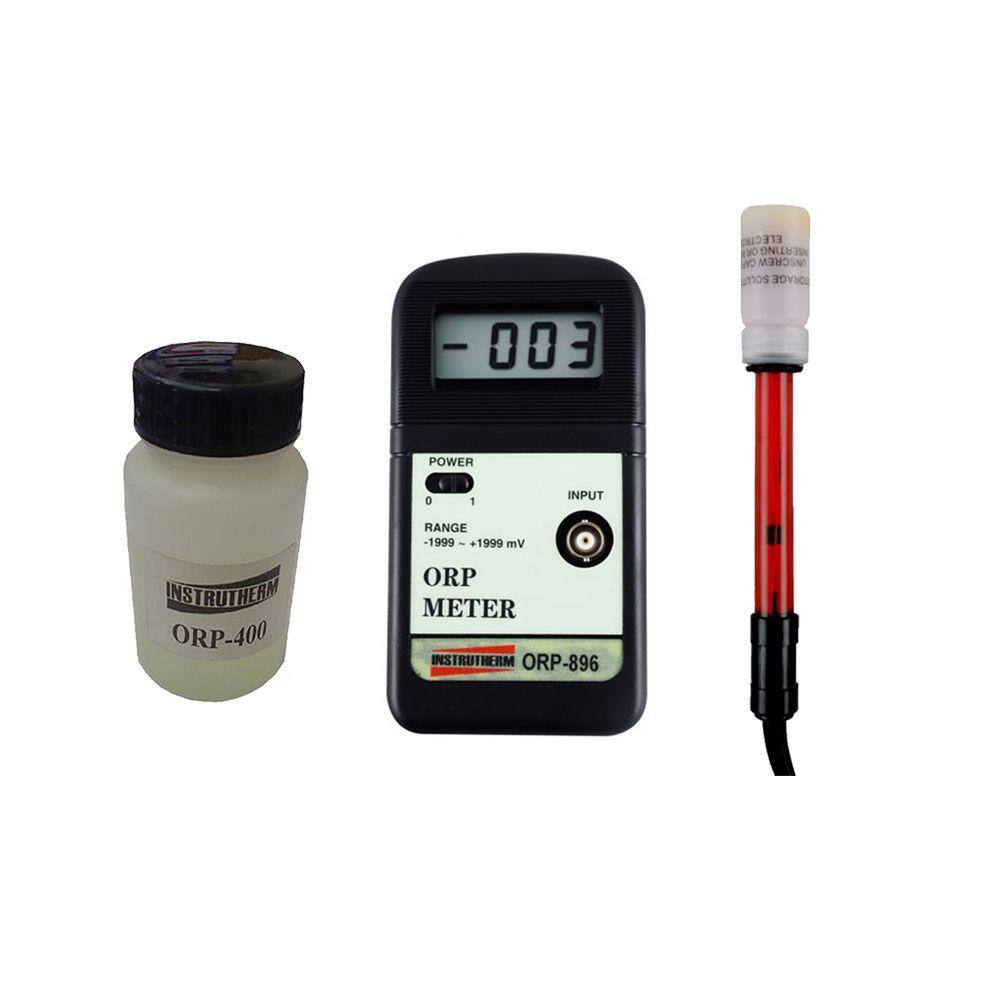 Kit Medidor Orp Digital Escala -1999 A 1999 mV Eletrodo Orp Bnc Epóxi Polo Solução Potencial Óxi Redução 30Ml