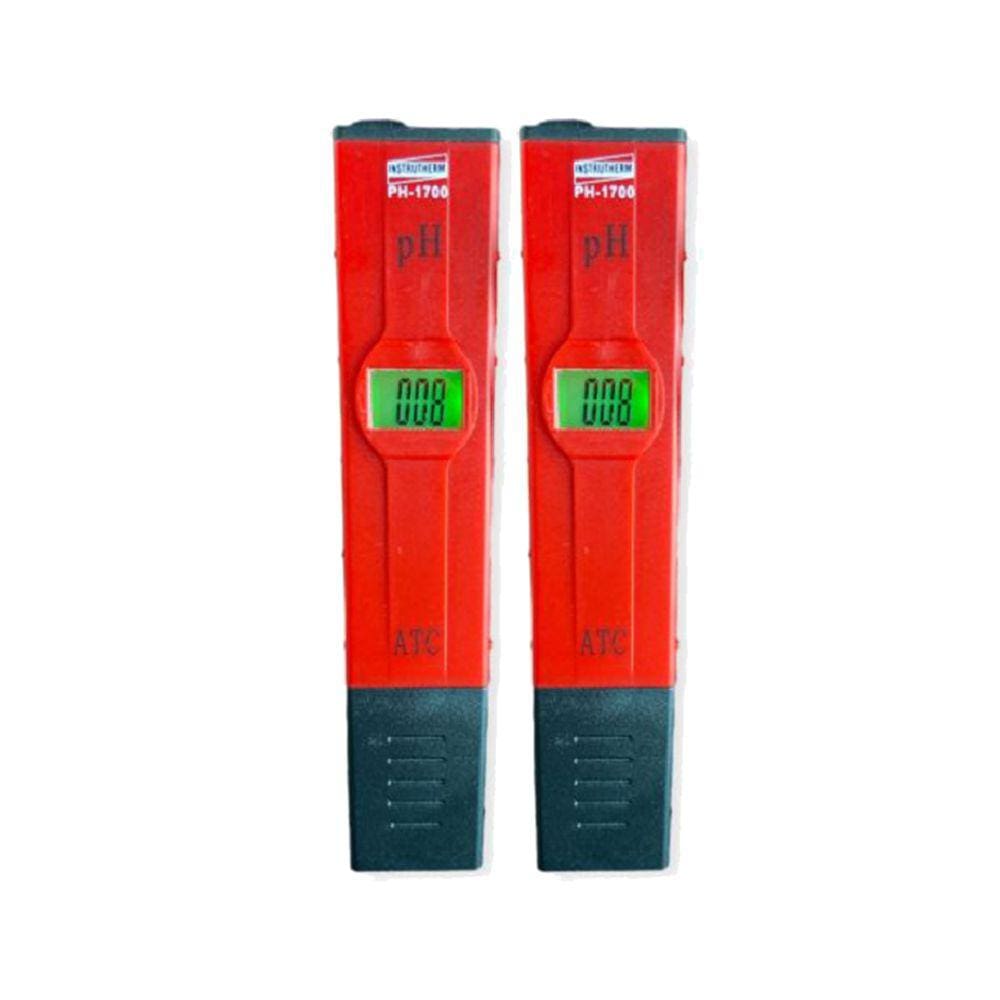 Kit 2 Medidor Ph Digital Faixa 0,0 A 14,0Ph Tipo Caneta Chave Calibração Ph-1700 Portátil Instrutherm Com Estojo Solução