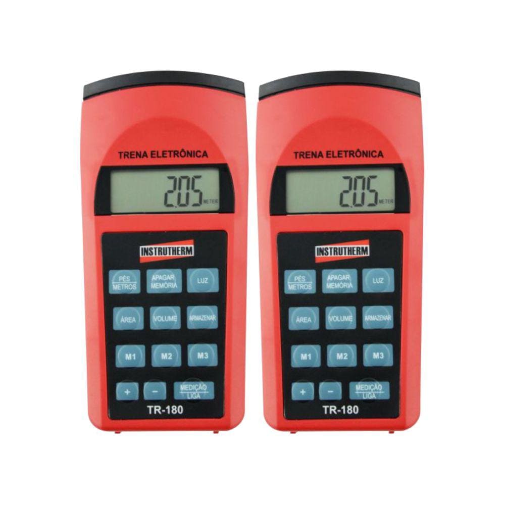 Kit 2 Trena Ultrassônica Digital Mira Laser Escala 0,91 A 15,00M Área Volume Tr-180 Portátil Instrutherm