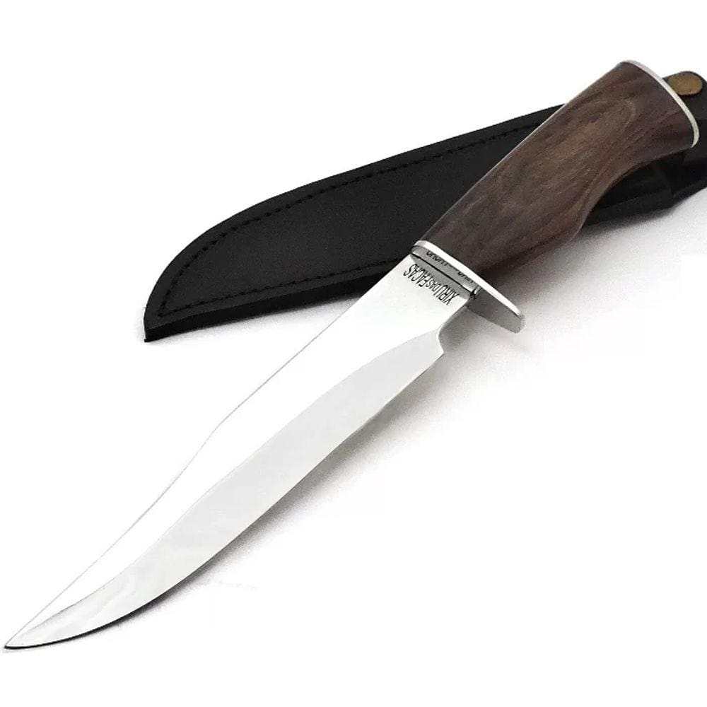 Faca Artesanal Inox para Caça Pesca Cabo Jacarandá - 7 pol.