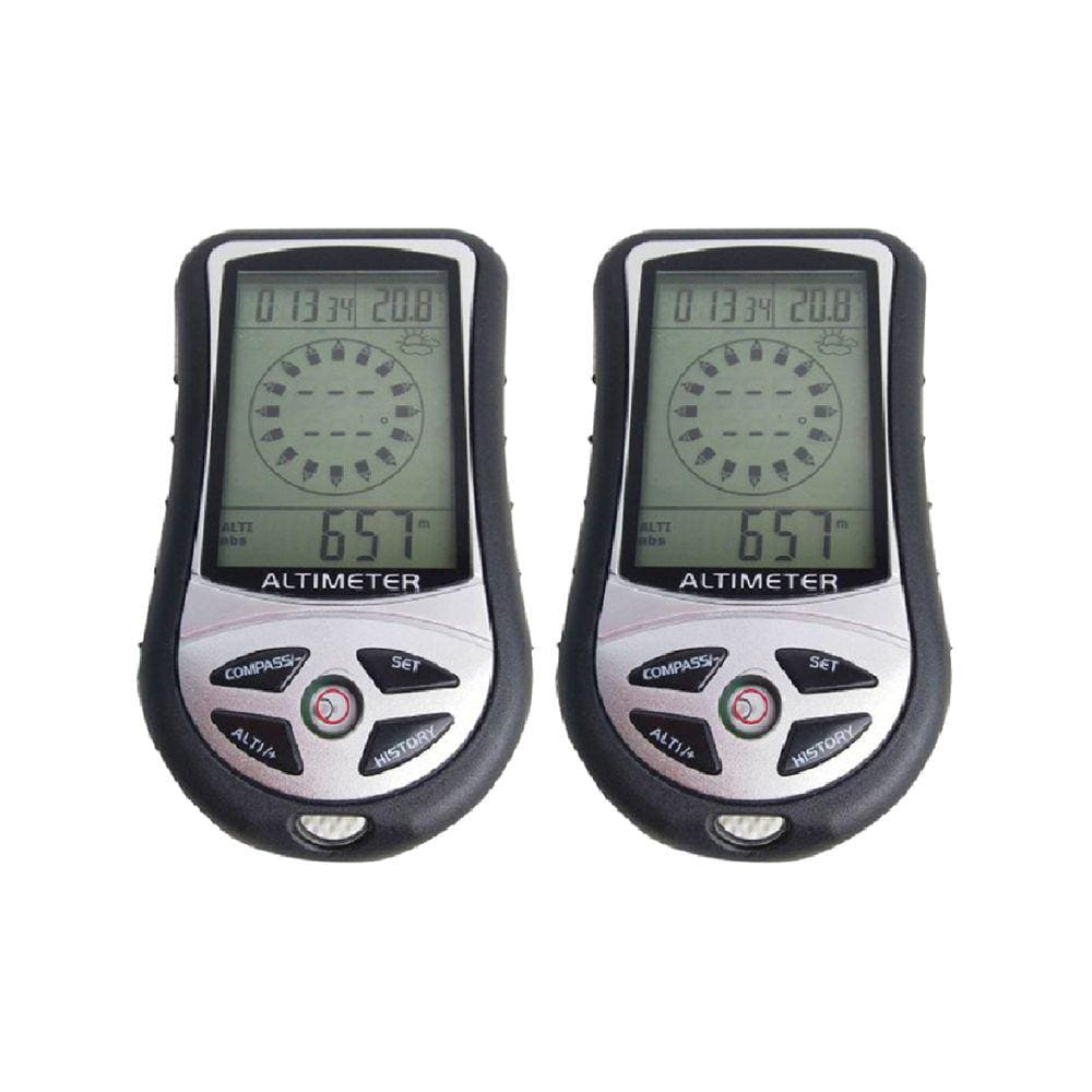 Kit 2 Barômetro Altímetro Multifunções Relógio Previsão Tempo Bússola Pressão Ar Termômetro Bar-100 Portátil Instrutherm